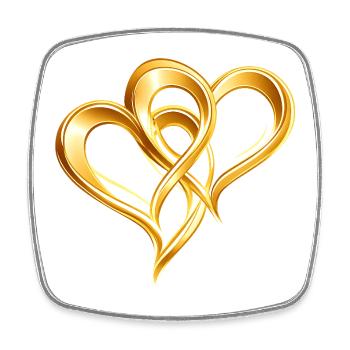 NEW -- Global Harmony Through Love! - Square fridge magnet - white - Front