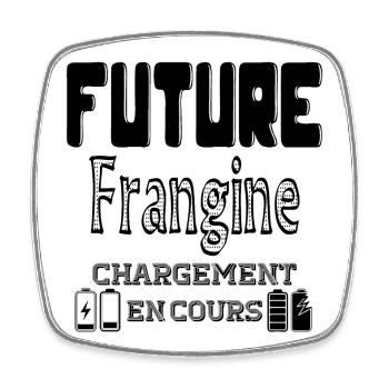 Future Frangine Chargement En Cours - Magnet carré - blanc - Devant