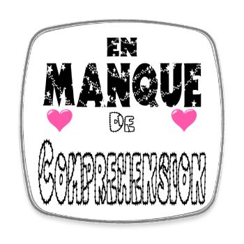 En Manque de Compréhension - Magnet carré - blanc - Devant