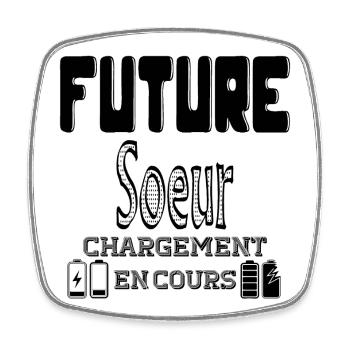 Future Soeur Chargement En Cours - Magnet carré - blanc - Devant