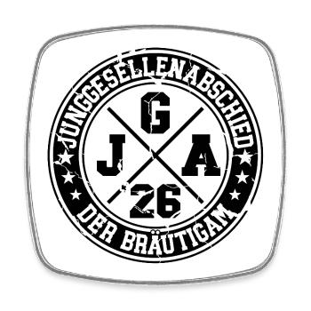 JGA Der Bräutigam 2026 Junggesellenabschied - Viereckiger Kühlschrankmagnet - Weiß - Vorne