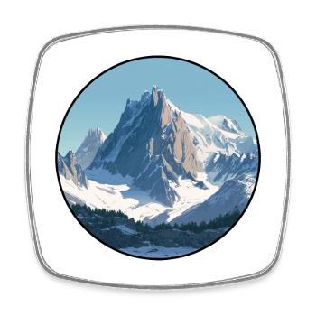 Mont-Blanc-Gipfel, Frankreich - Viereckiger Kühlschrankmagnet - Weiß - Vorne