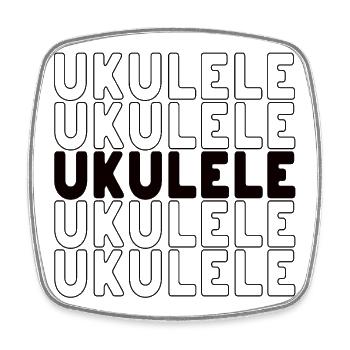 Ukulele typography - Viereckiger Kühlschrankmagnet - Weiß - Vorne