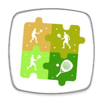 Tenue de sportif de tennis padel puzzle - Magnet carré - blanc - Devant
