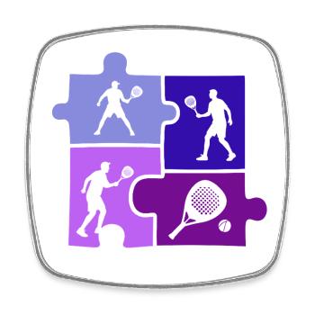 Tenue de sportif de tennis padel puzzle - Magnet carré - blanc - Devant
