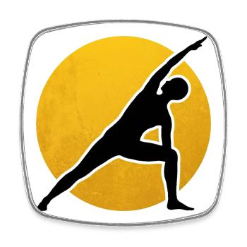 Yoga Utthita Parsvakonasana Silhouette Sonne - Viereckiger Kühlschrankmagnet - Weiß - Vorne