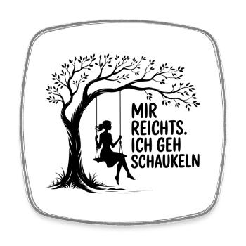 ICH WILL SCHAUKELN. KEINE LUST AUF MENSCHEN - Viereckiger Kühlschrankmagnet - Weiß - Vorne