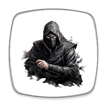 Ninja Ombre Masqué - Magnet carré - blanc - Devant