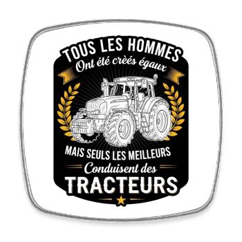 Best Tractor Drivers - Square fridge magnet - white - Front