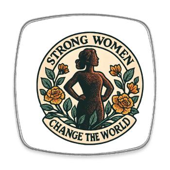 Strong women change the world - Square fridge magnet - white - Front