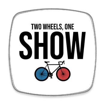 Artistic Cycling Two Wheels One Show Pro  - Square fridge magnet - white - Front