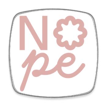 Nope Blume Rosa - Viereckiger Kühlschrankmagnet - Weiß - Vorne