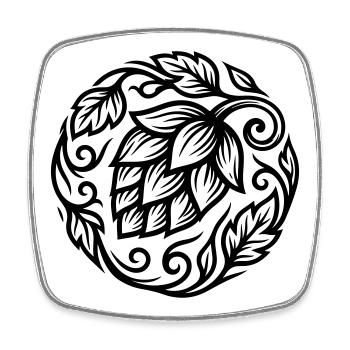 Hopfen Symbol Brauerei - Viereckiger Kühlschrankmagnet - Weiß - Vorne