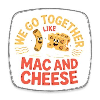 Mac and Cheese Best Friends Couple Design - Square fridge magnet - white - Front