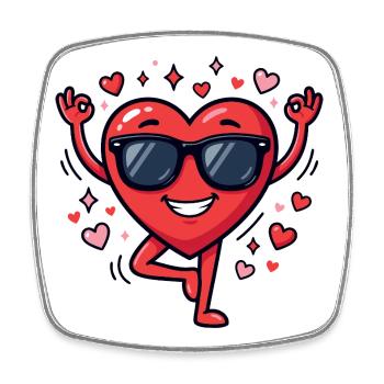 Yoga amusant pour la Saint-Valentin - Magnet carré - blanc - Devant