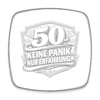 50 years – Don't panic, experience - Square fridge magnet - white - Front