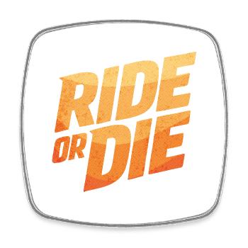 RIDE OR DIE – Asphaltabenteuer - Viereckiger Kühlschrankmagnet - Weiß - Vorne
