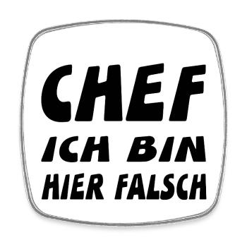 Chef - Viereckiger Kühlschrankmagnet - Weiß - Vorne