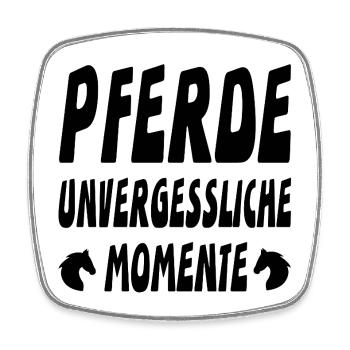 Pferde - Viereckiger Kühlschrankmagnet - Weiß - Vorne