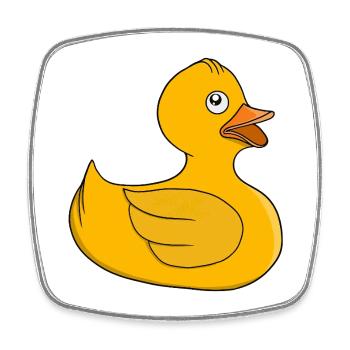 Sunny Rubber Duck - Square fridge magnet - white - Front