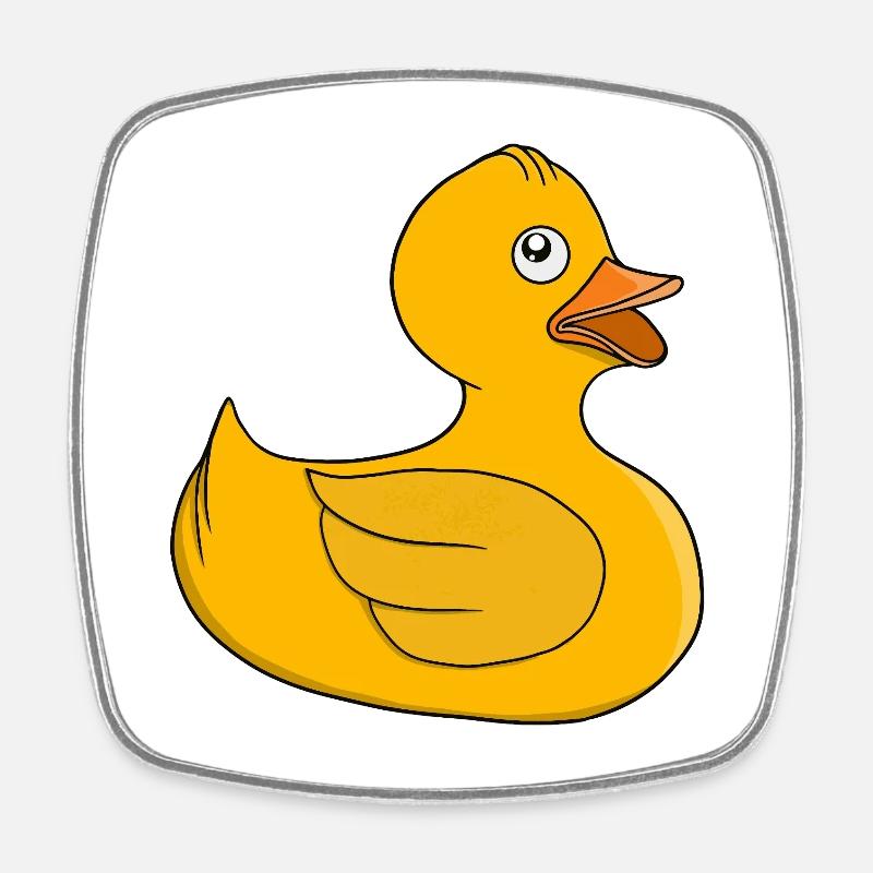 Sunny Rubber Duck - Square fridge magnet - white