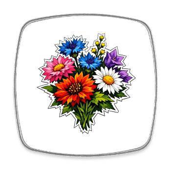 Colorful Dahlia Bouquet - Square fridge magnet - white - Front