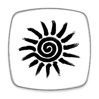 Stammes-Sonnensymbol - Viereckiger Kühlschrankmagnet - Weiß - Vorne