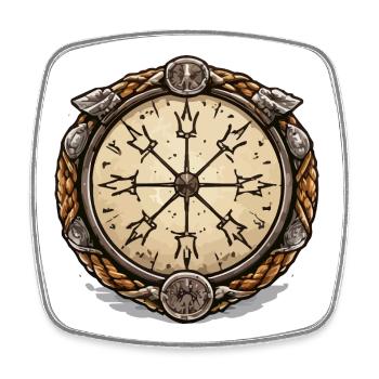 Vintage Compass Viking - Magnet carré - blanc - Devant