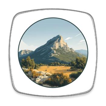 Mont Sainte-Victoire, Alpes, Frankreich - Viereckiger Kühlschrankmagnet - Weiß - Vorne