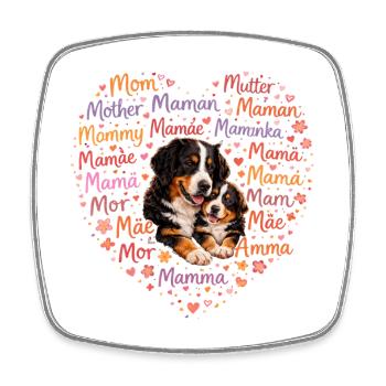 Berner Sennenhund Mama – Muttertag Hundeliebe - Viereckiger Kühlschrankmagnet - Weiß - Vorne