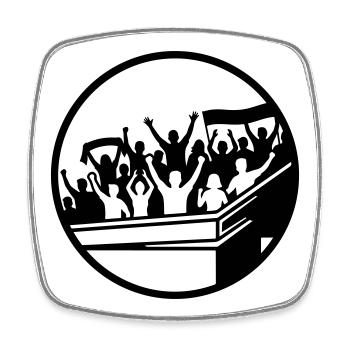 Fans Stadium Silhouette - Square fridge magnet - white - Front