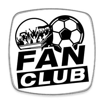 Football Fan Club - Square fridge magnet - white - Front