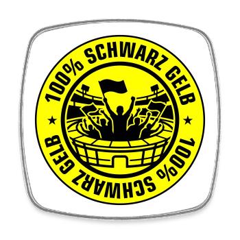 Schwarz Gelb Fans - Viereckiger Kühlschrankmagnet - Weiß - Vorne