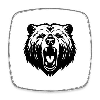 Majestätischer Bär – Geometrisches Natur-Design - Viereckiger Kühlschrankmagnet - Weiß - Vorne