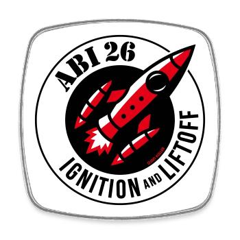 Abi 26 Ignition And Liftoff (Abitur 2026 / POS3C) - Viereckiger Kühlschrankmagnet - Weiß - Vorne
