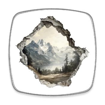 Berge Wandern - Viereckiger Kühlschrankmagnet - Weiß - Vorne