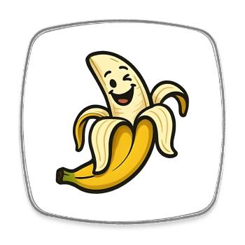 Banane Souriante Rigolote - Magnet carré - blanc - Devant