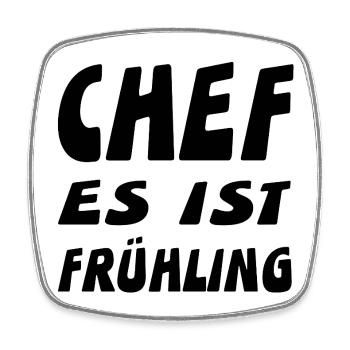 Chef - Viereckiger Kühlschrankmagnet - Weiß - Vorne