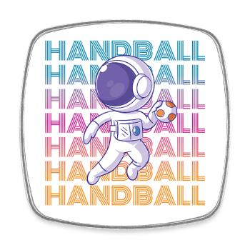 Astronaute de handball - Magnet carré - blanc - Devant