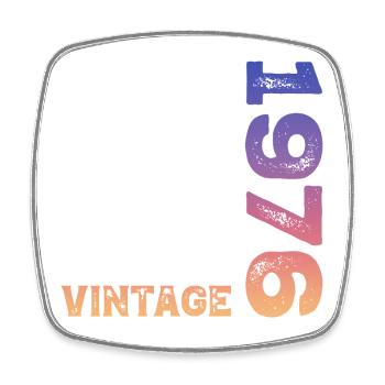 Vintage 1976 - Viereckiger Kühlschrankmagnet - Weiß - Vorne