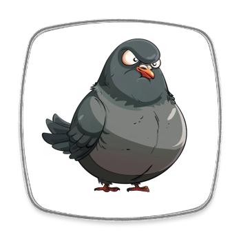 Grim Dove - Magnet carré - blanc - Devant