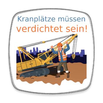 Kranplätze müssen verdichtet sein! (Nr.2) - Viereckiger Kühlschrankmagnet - Weiß - Vorne
