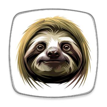 Sloth Morning Grouch Lazy Cute Sloths - Square fridge magnet - white - Front