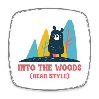Into the Woods – Bear Style Outdoor Spruch - Viereckiger Kühlschrankmagnet - Weiß - Vorne