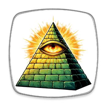 illuminati-pyramide - Viereckiger Kühlschrankmagnet - Weiß - Vorne
