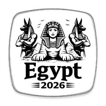 Sphinx Kleopatra Anubis Egypt 2026 Mystik - Viereckiger Kühlschrankmagnet - Weiß - Vorne