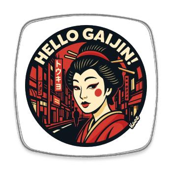 Geisha Neon Gaijin Nächte - Viereckiger Kühlschrankmagnet - Weiß - Vorne