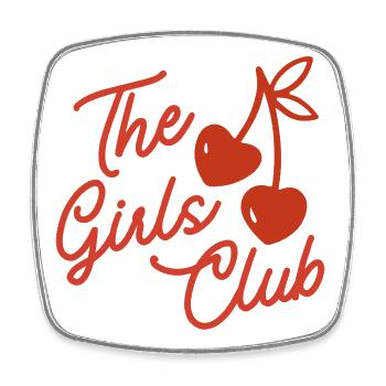 Le scénario de cerises du Girls Club - Magnet carré - blanc - Devant