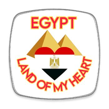 Egypt Herzland – Pyramiden Herzmotiv - Viereckiger Kühlschrankmagnet - Weiß - Vorne