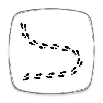 Footsteps - Square fridge magnet - white - Front